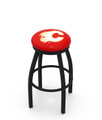 Calgary Flames Black Swivel Bar Stool with Accent Ring