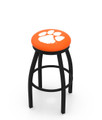 Clemson Tigers Black Swivel Bar Stool with Accent Ring