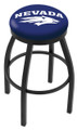 Nevada Wolf Pack Black Swivel Bar Stool with Accent Ring