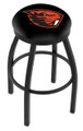 Oregon State Beavers Black Swivel Bar Stool with Accent Ring