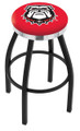 Georgia Bulldogs NCAA Black Swivel Barstool with Chrome Accent Ring