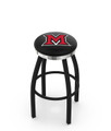 Miami of Ohio RedHawks Black Swivel Barstool with Chrome Accent Ring