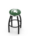 Michigan State Spartans Black Swivel Barstool with Chrome Accent Ring