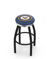 U.S. Navy Midshipmen Black Swivel Barstool with Chrome Accent Ring