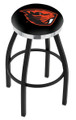 Oregon State Beavers Black Swivel Barstool with Chrome Accent Ring