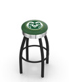 Colorado State Rams Black Swivel Barstool with Chrome Ribbed Ring