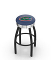 Florida Gators Black Swivel Barstool with Chrome Ribbed Ring