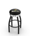 Wright State Raiders Black Swivel Barstool with Chrome Ribbed Ring