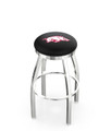 Arkansas Razorbacks Chrome Swivel Bar Stool with Accent Ring