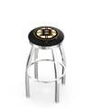 Boston Bruins Chrome Swivel Bar Stool with Accent Ring