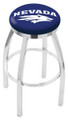 Nevada Wolf Pack Chrome Swivel Bar Stool with Accent Ring