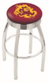 Arizona State Sun Devils Chrome Swivel Barstool with Ribbed Accent Ring