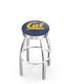 California Golden Bears Chrome Swivel Barstool with Ribbed Accent Ring