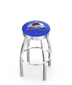 Colorado Avalanche Chrome Swivel Barstool with Ribbed Accent Ring