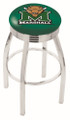 Marshall Thundering Herd Chrome Swivel Barstool with Ribbed Accent Ring
