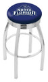 North Florida Ospreys Chrome Swivel Barstool with Ribbed Accent Ring