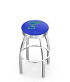 St. Louis Blues Chrome Swivel Barstool with Ribbed Accent Ring