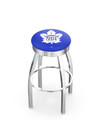 Toronto Maple Leafs Chrome Swivel Barstool with Ribbed Accent Ring