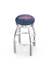 Washington Capitals Chrome Swivel Barstool with Ribbed Accent Ring