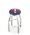 Minnesota Twins Swivel Bar Stool with Single Ring Chrome Base