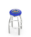 New York Mets Swivel Bar Stool with Single Ring Chrome Base