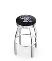 Colorado Rockies Swivel Bar Stool with Ribbed Chrome Accent Ring