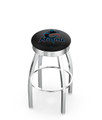 Miami Marlins Swivel Bar Stool with Ribbed Chrome Accent Ring