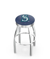 Seattle Mariners Swivel Bar Stool with Ribbed Chrome Accent Ring