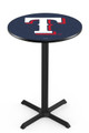 Texas Rangers Pub Table with Black Cross Base