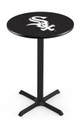 Chicago White Sox Pub Table with Black Cross Base