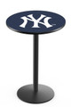 New York Yankees Pub Table with Black Round Base
