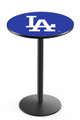 Los Angeles Dodgers Pub Table with Black Round Base