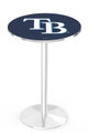Tampa Bay Rays Pub Table with Chrome Round Base