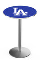 Los Angeles Dodgers Pub Table with Stainless Steel Round Base