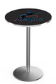 Miami Marlins Pub Table with Stainless Steel Round Base