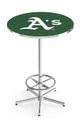 Oakland Athletics Pub Table with Chrome Foot Ring