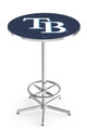 Tampa Bay Rays Pub Table with Chrome Foot Ring