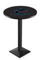 Miami Marlins Pub Table with Black Square Base