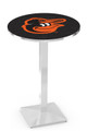 Baltimore Orioles Pub Table with Chrome Square Base