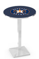 Houston Astros Pub Table with Chrome Square Base