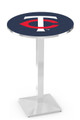 Minnesota Twins Pub Table with Chrome Square Base