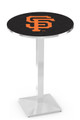 San Francisco Giants Pub Table with Chrome Square Base