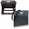 Milwaukee Brewers Black Portable Charcoal X-Grill