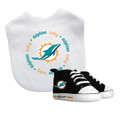 Miami Dolphins Infant Bib & Shoes Gift Set
