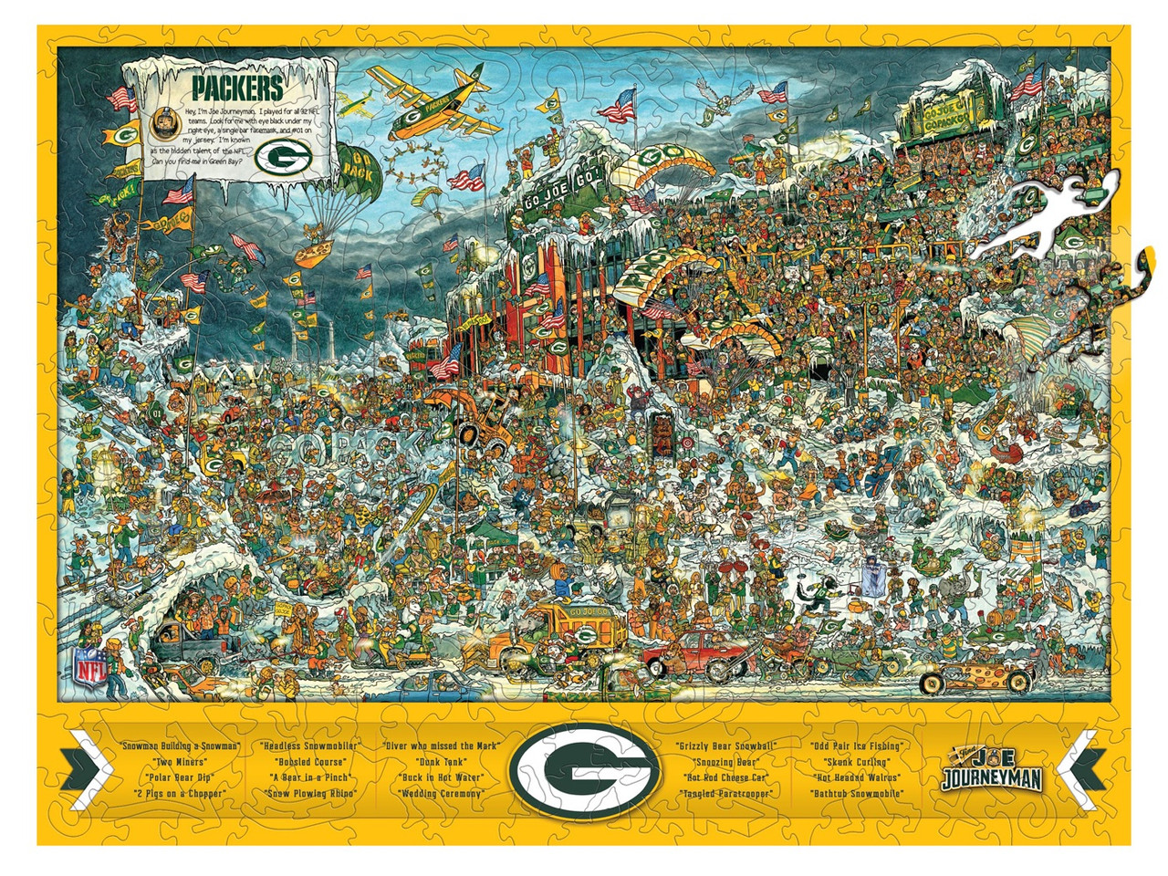 Green Bay Packers Wooden Joe Journeyman 333 Piece Puzzle - Sports