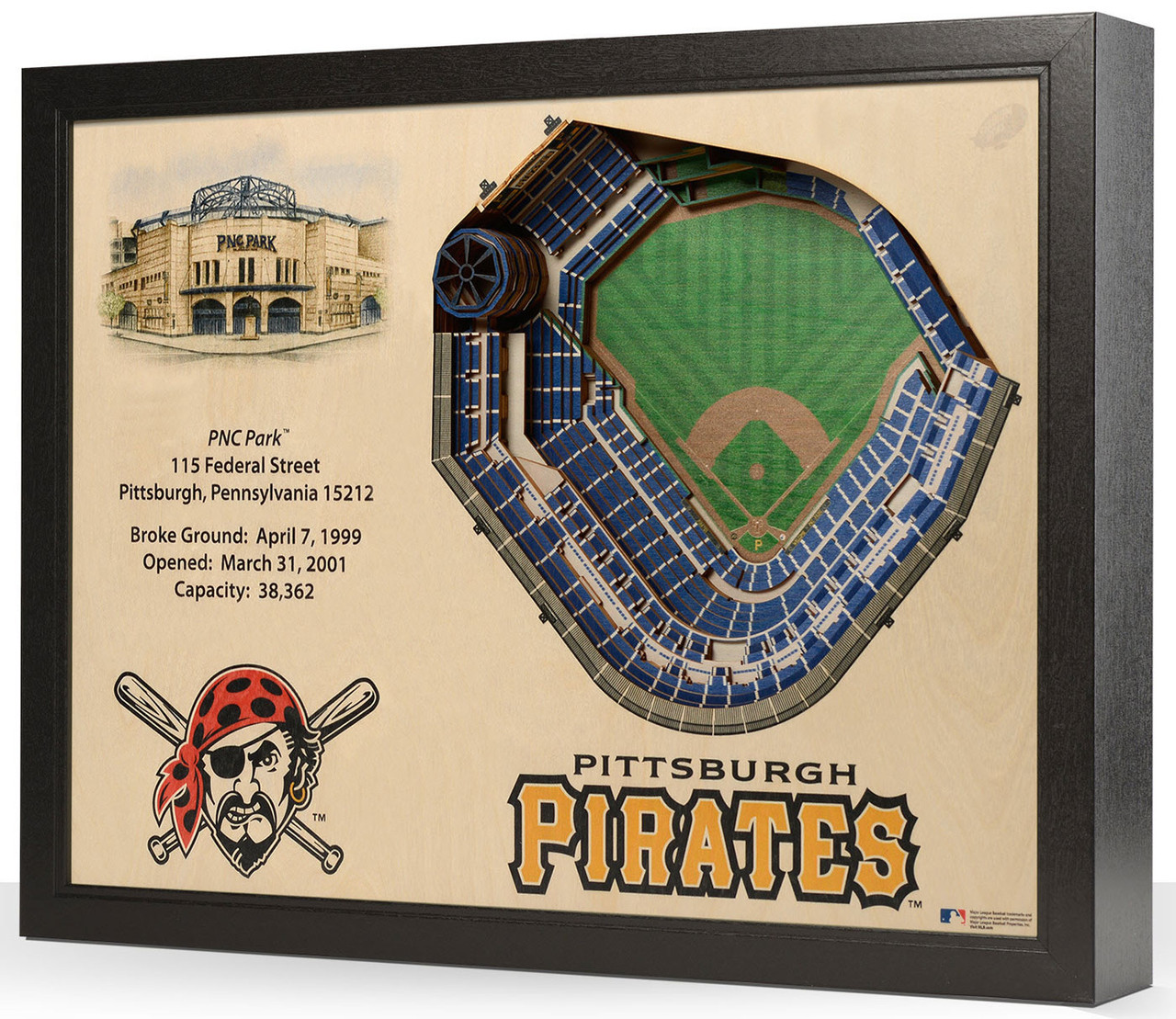 Pittsburgh Pirates 25 Layer 25 x 19 StadiumViews 3D Wall Art