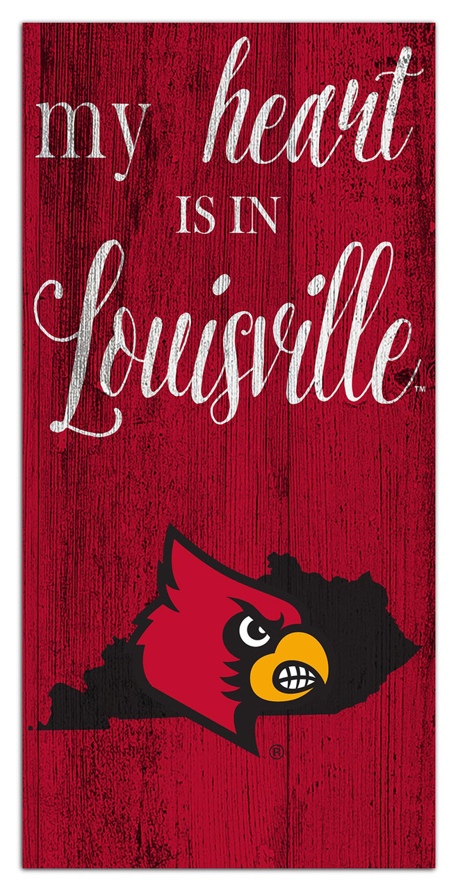 Louisville Cardinals My Heart State 6 x 12 Sign - Sports Unlimited