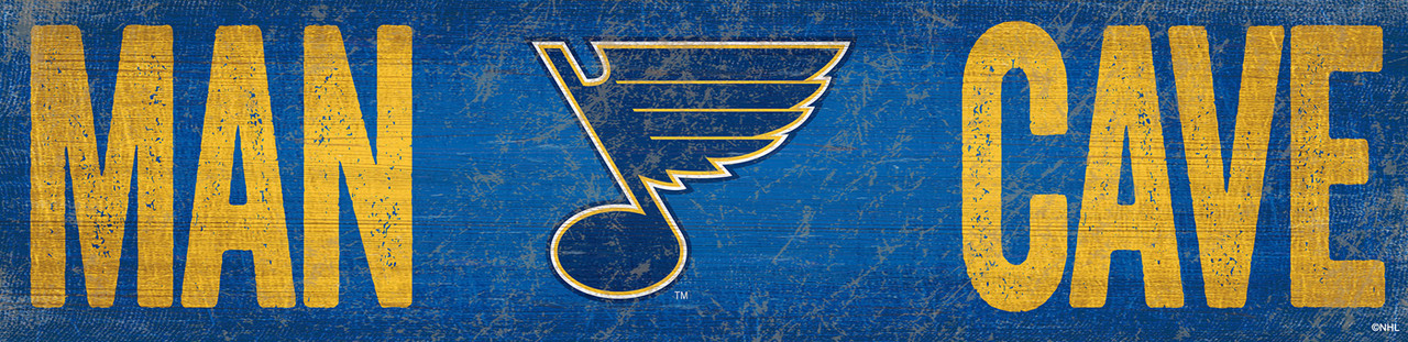 St. Louis Blues 6 x 24 Wood Fan Wall Sign