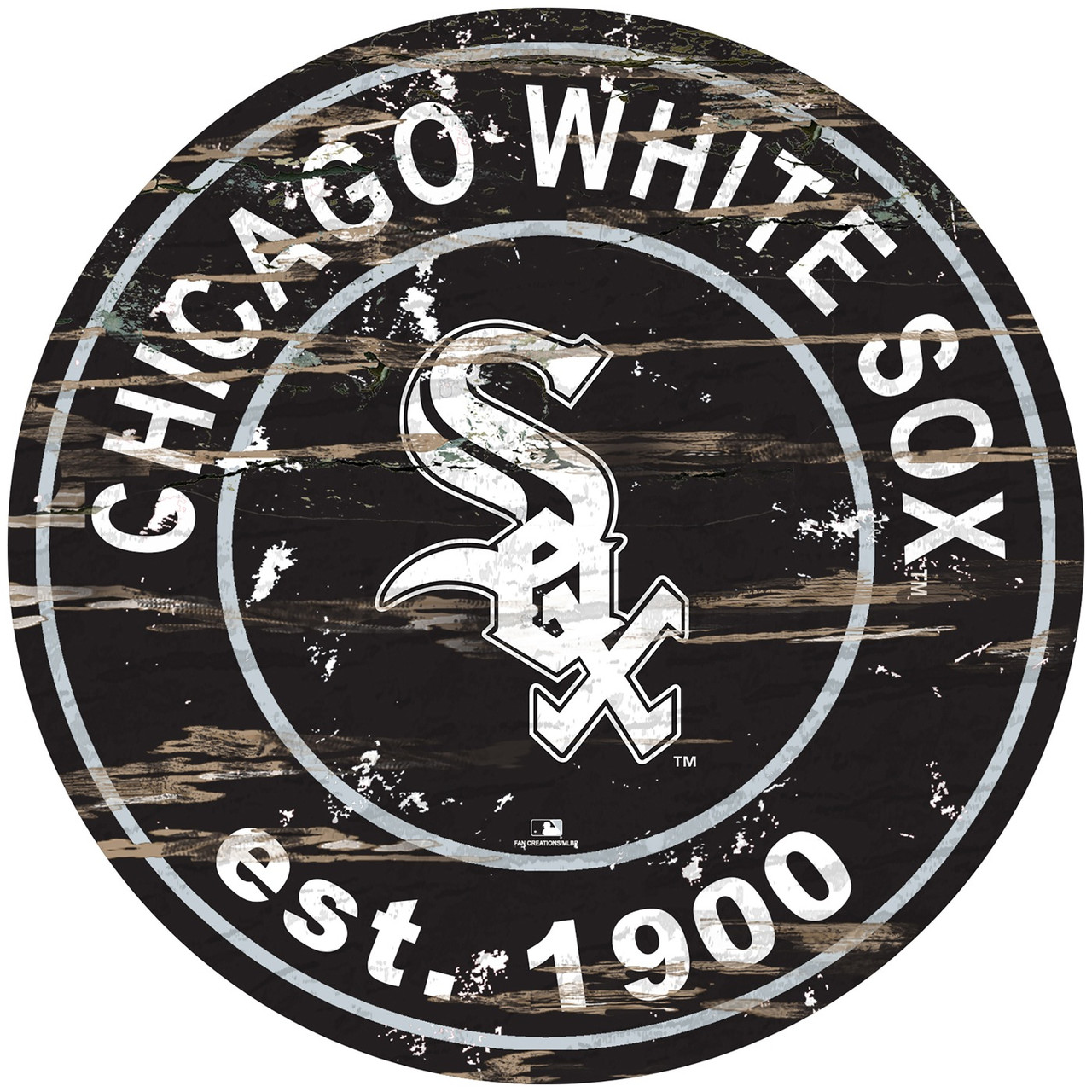 Chicago White Sox Distressed Round Sign - Sports Unlimited