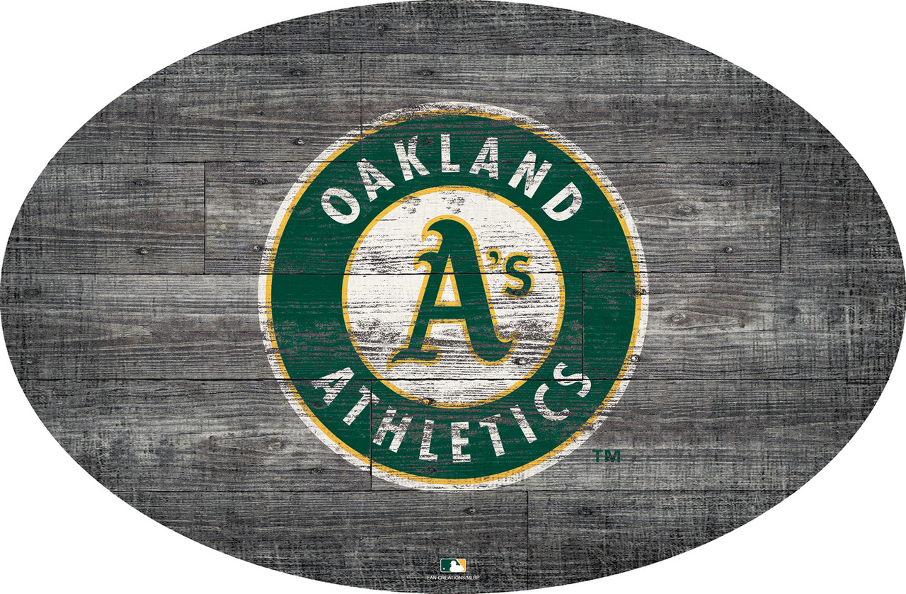 Oakland Athletics 46 Team Color Oval Sign - Sports Unlimited
